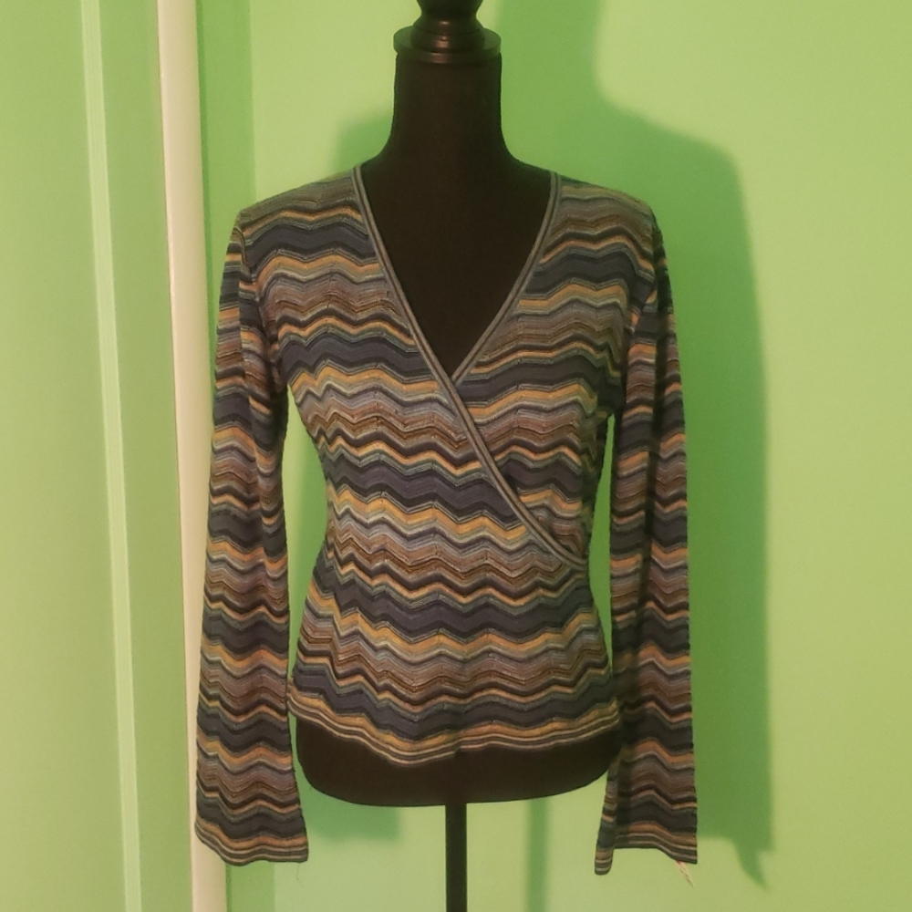 Toscano zigzag stripe knitted blouse!